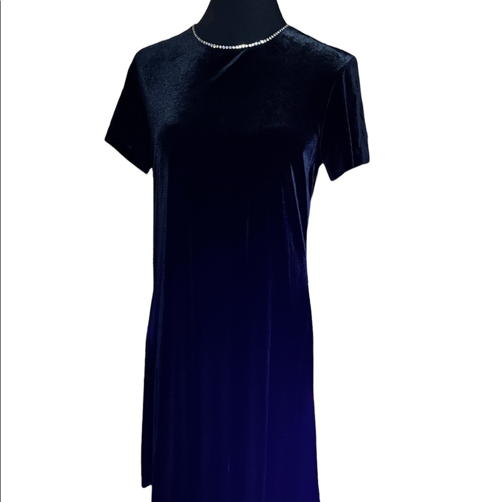 Vintage velvet dress with rhinestone collar.  EUC